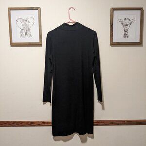 Eileen Fisher Mock Turtleneck Dress Size Medium Black